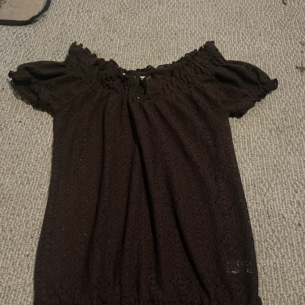 Cato Dark Brown Lace Blouse